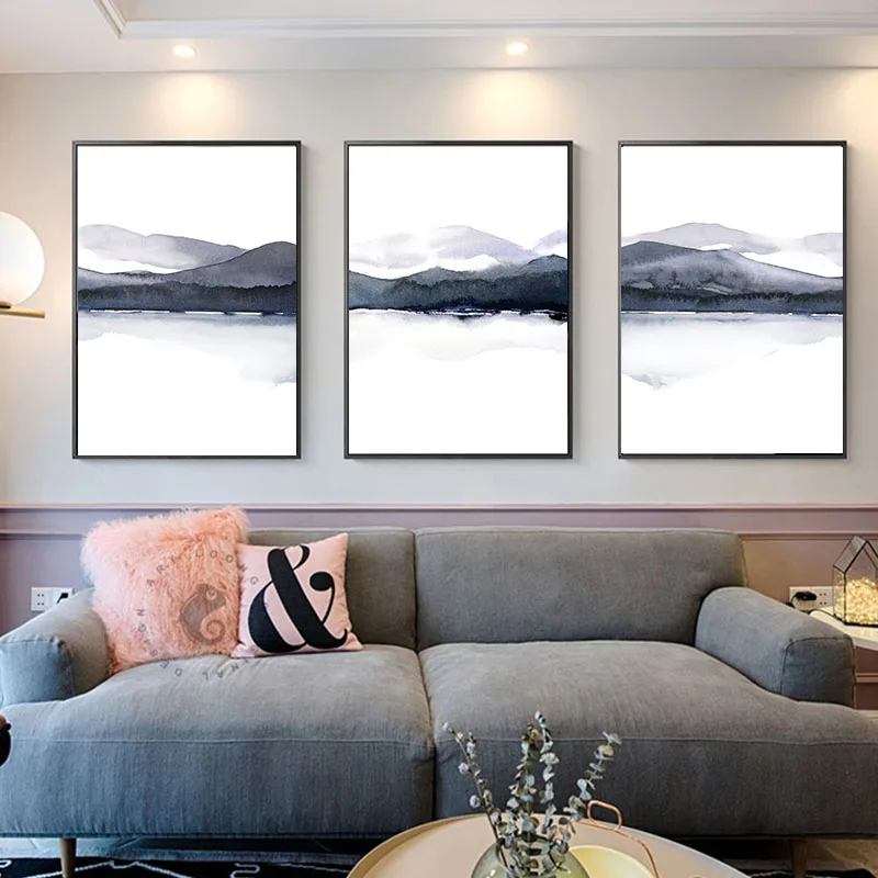 Акварельные пастельные настенные художественные абстрактные картины на холсте