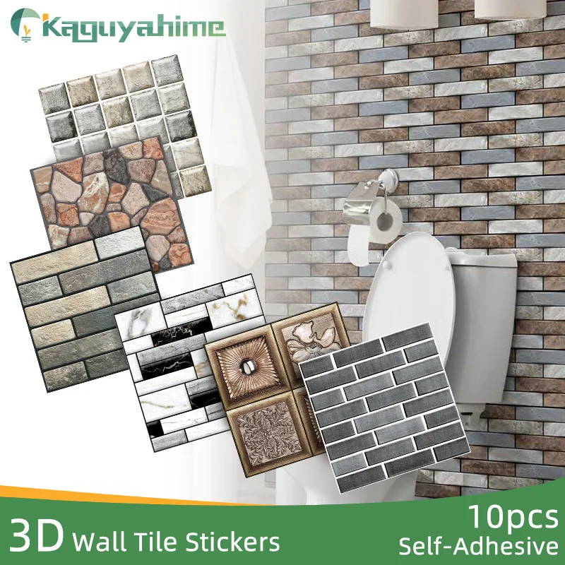 Самоклеящиеся 3D-обои Kaguyahime 10 шт./лот настенные стикеры сделай сам с каменным