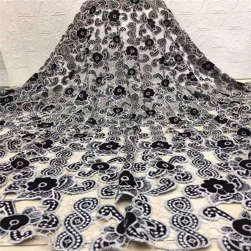 2020 новейшие французские нигерийские кружева ткани черные высококачественные