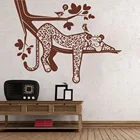 Мультфильм Леопард сафари дерево наклейка на стену детский лес Джунгли Леопард животное ветка Наклейка Настенная с птицей спальная; Игровая виниловая