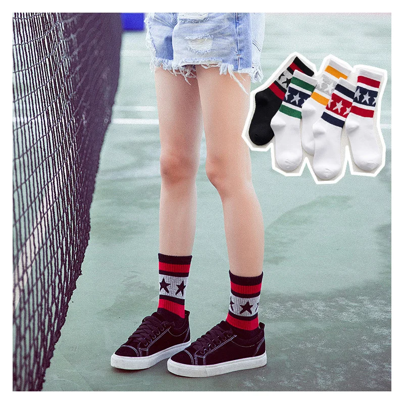 Для женщин носки поп Harajuku с надписями длинные хлопковые в стиле хип хоп Уличная