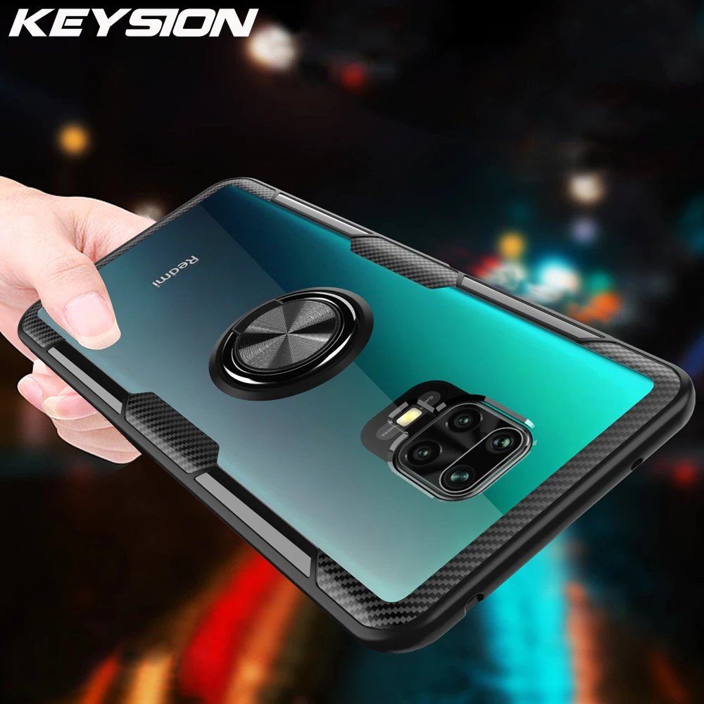 

KEYSION Ring Case for Redmi Note 9S 9 Pro Max 8 Pro 7 K20 Clear Shockproof Phone Cover for Xiaomi Mi 10 9T Pro Note 10 Mi 9 Lite