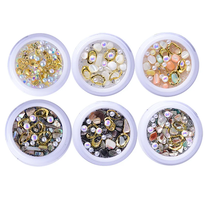 

1 Box Mixed 3D Rhinestones Nail Art Decorations Ocean Storm Crystal Gems Jewelry Shiny Stones Charm Glass Manicure Accessories