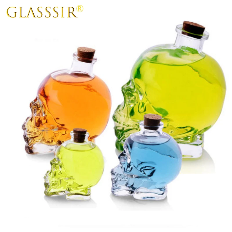 Четырехразмерный графин с черепом стеклянный прозрачный реквизит бутылка для