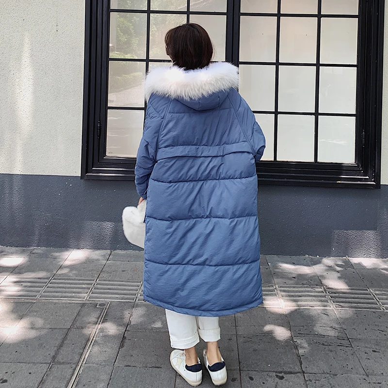 

Fur Collar Nice Winter Women Hooded Coat Thicken Warm Long Jacket Female Outerwear Straight Parka Lady Chaqueta Feminino