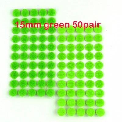 15mm green Сильный само липучками клейкая лента 10/15/20/25/30 мм липучками горошек Стикеры на застежке-липучке; цвет белый, черный; Круглый нейлон грудь лента 50P - Цвет: 15mm green
