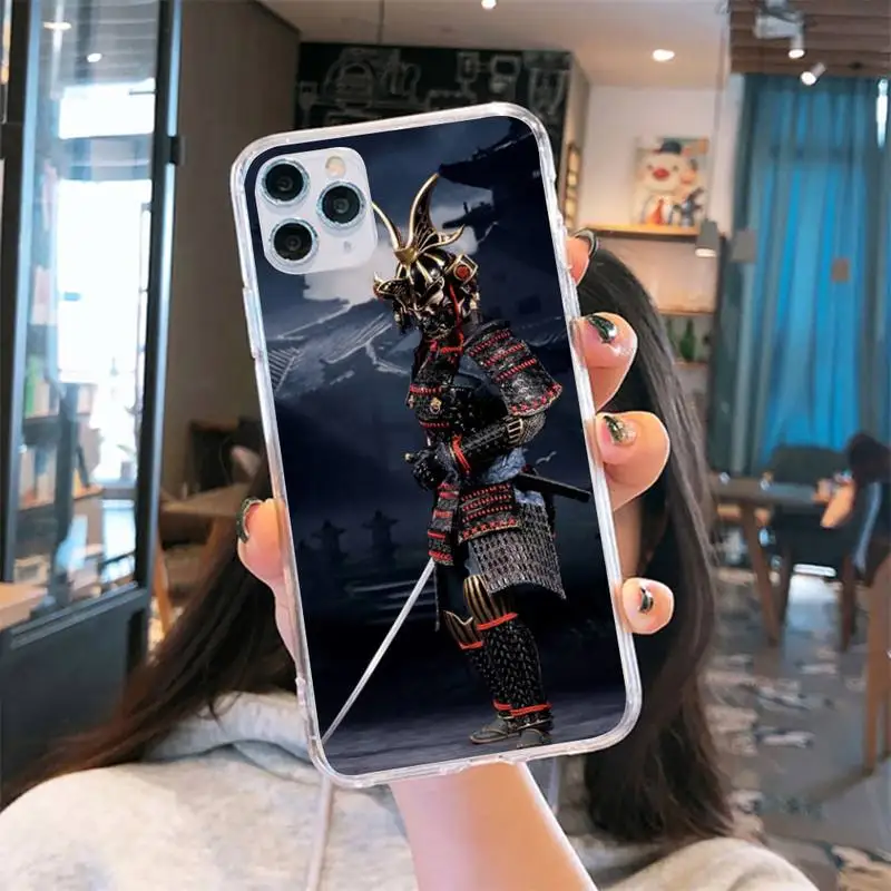 

Samurai Warrior Japan anime Phone Case Transparent for iPhone 6 7 8 11 12 s mini pro X XS XR MAX Plus