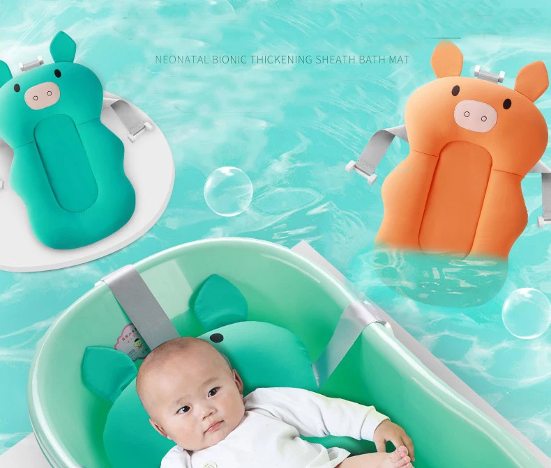 Мультфильм Draagbare Baby Douche Bad Pad Противоскользящий плохой коврик Pasgeboren Veiligheid Bad Ondersteuning Kussen Opvouwbaar мягкий Kussen