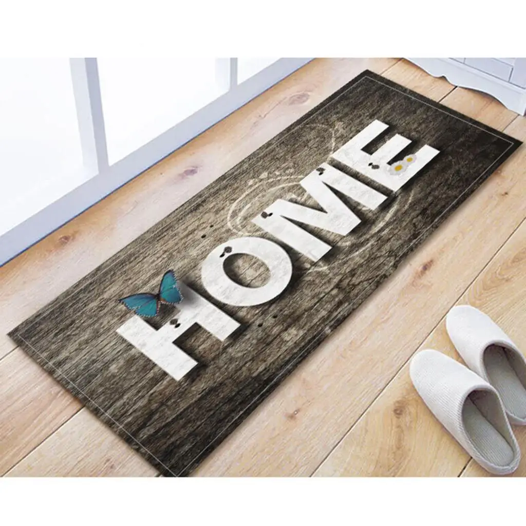 Felpudo Antideslizante para el Hogar, Alfombra Lavable con Estampado Largo, para la Entrada, la Cocina, la Sala de Estar o el Ba&ntilde;o, Tambi&eacute;n para Mesita de Noche o para Decoraci&oacute;n-0