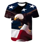 Забавная крутая Мужская футболка с флагом США и орлом, 3d печать, мощный Властелин, о-образный вырез, футболки, футболки, мужскиеженские мужские футболки большого размера