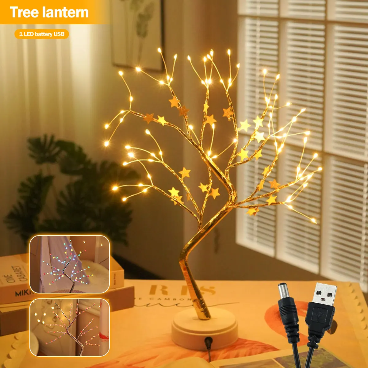 

Светодиодный Сказочный ночсветильник, светодиодная Ночная лампа на рождественскую елку, прикроватная лампа на батарейках с питанием от USB, ...