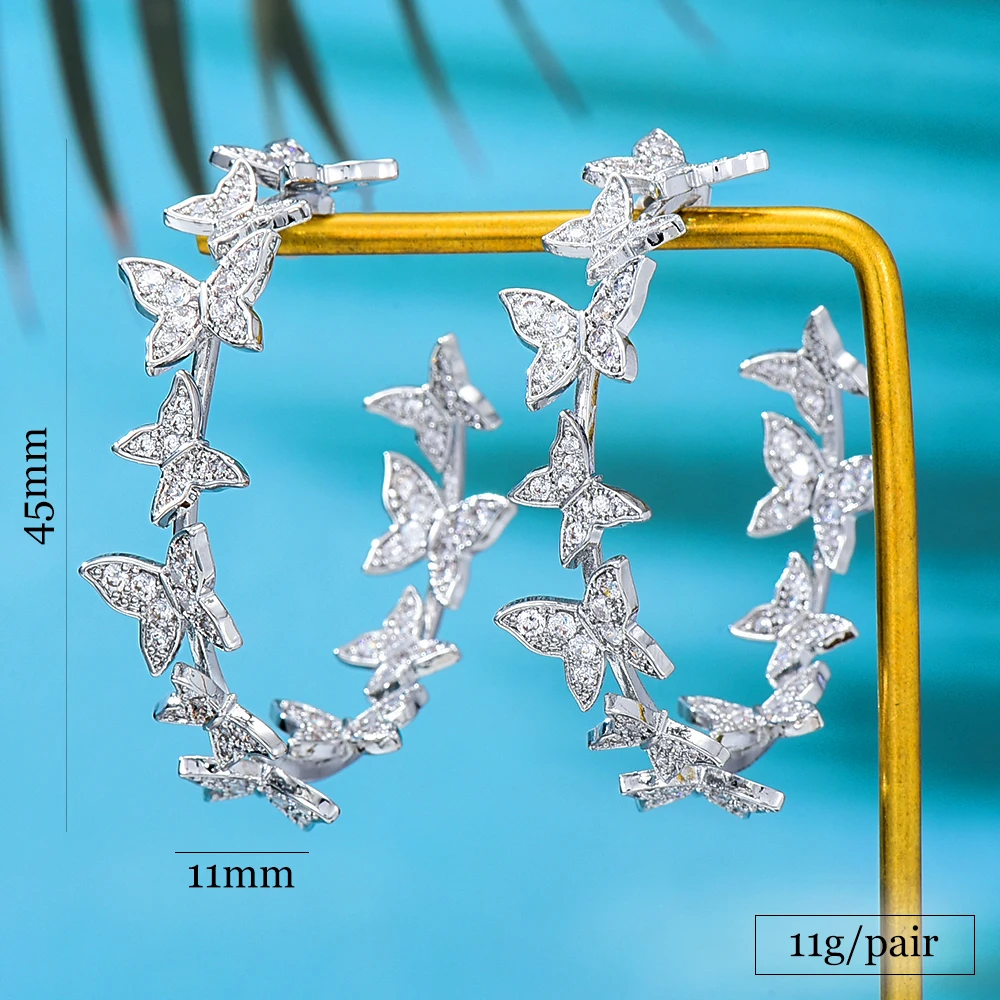 

Brand New Gorgeous Shiny Full butterflies Earrings for Women Girl Bridal Wedding Fashion Birthday Anniversary Gift High Quality