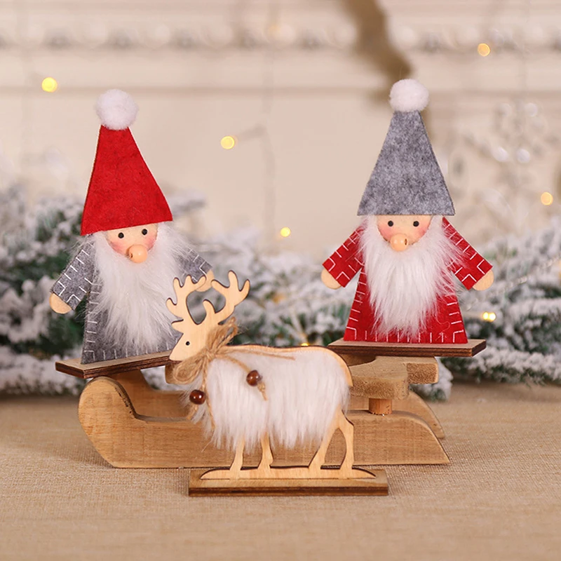 1 шт. деревянное украшение &quotЛось&quot войлок плюшевый Санта Клаус Олень