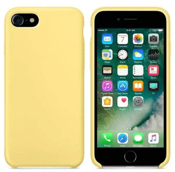 Цвет: желтый Жидкий силиконовый чехол Keepever для iPhone 6, 6s, 7, 8 Plus, чехол для телефона apple X, XS, Max, XR, X, 5, 5C, SE, оболочка, Капа - Цвет: Цвет: желтый