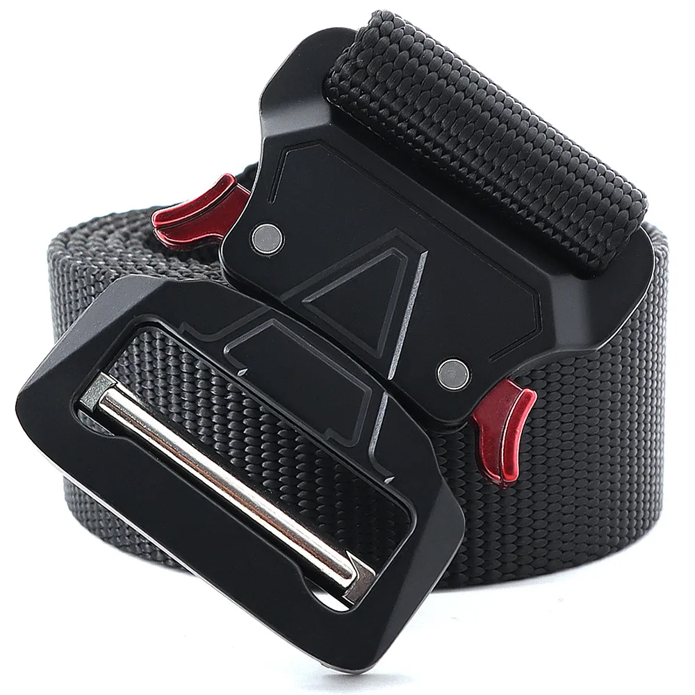 

Military Canvas Belt Men's Tactical Designer Belt Jeans Pants Stretch Nylon Belt Black Metal Buckle Belt