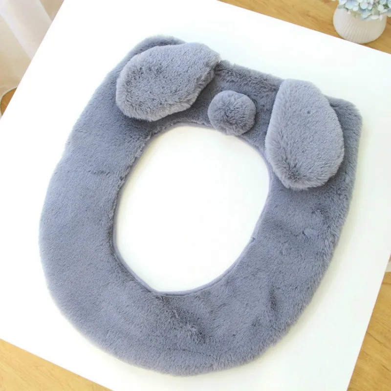 Бархатный Чехол на сиденье для унитаза с кроликом овечкой теплый мягкий чехол