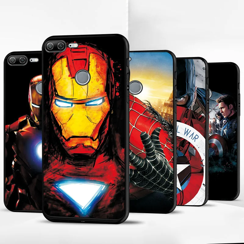 Мягкий черный ТПУ бампер для huawei P Smart чехол PSmart Z Plus Marvel Мстители чехол для телефона для huawei P Smart чехол PSmart