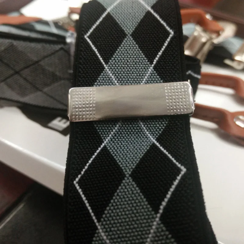 6 зажимов мужские подтяжки y образные жаккардовые эластичные регулируемые брюки