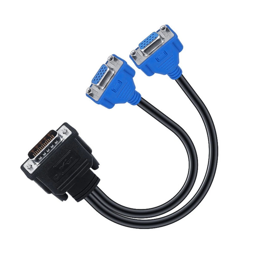 Новый сплиттер DVI 59 Pin Male 2 VGA 15 Female Кабель адаптер свинцовый провод для монитора HP