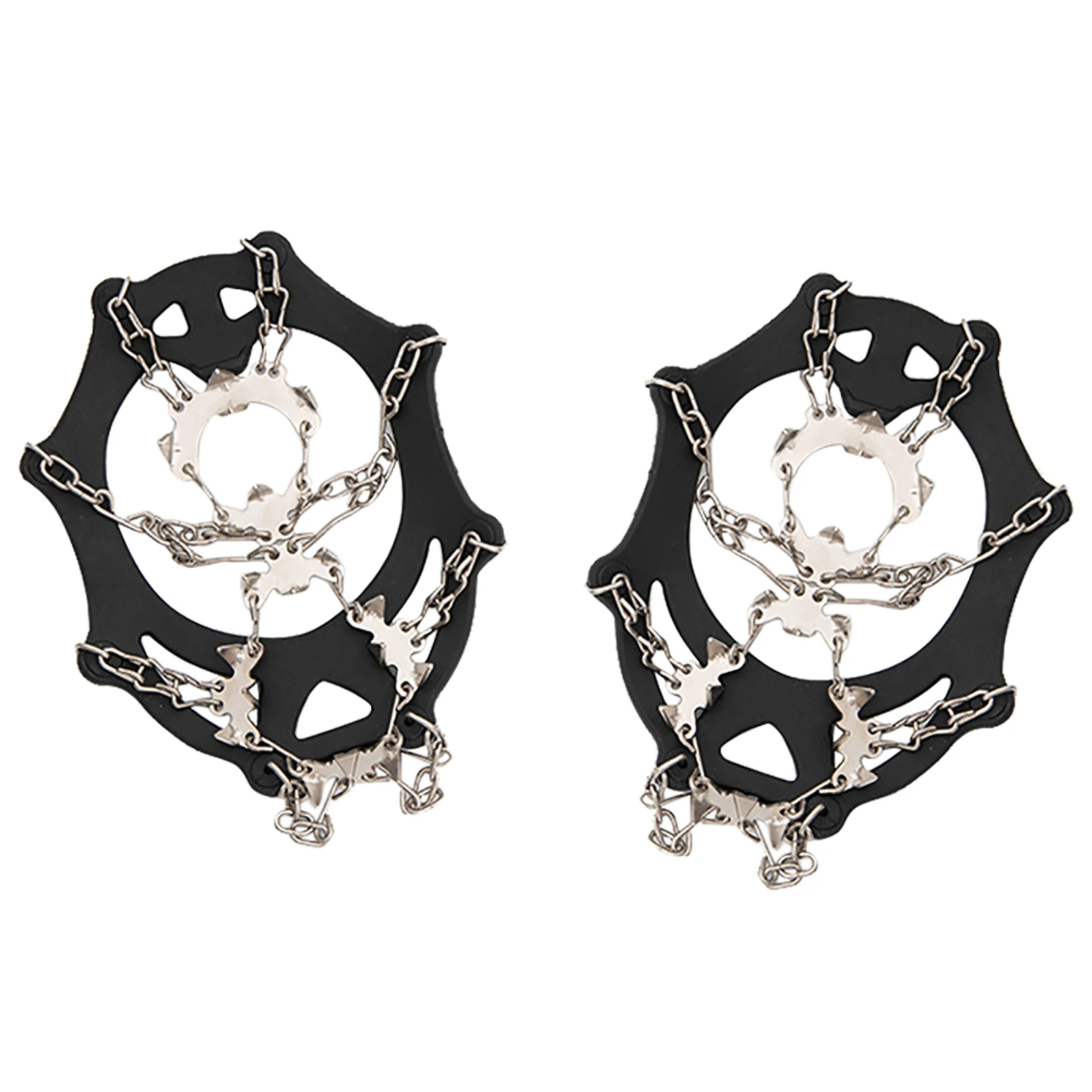 

Crampons Traction Cleats 19 Spikes Stainless Steel Anti-Slip Grips Ice Snow Shoes Boots Cover for Walking Climbing