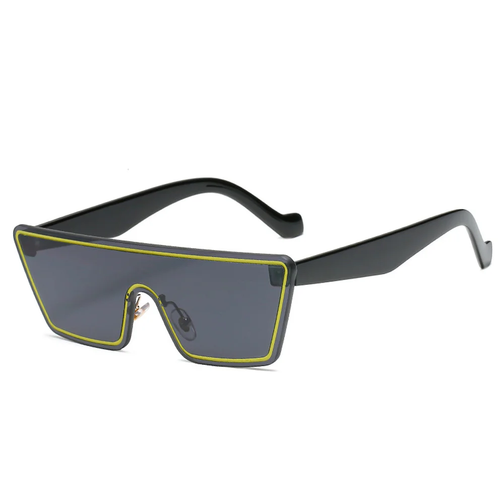 

2022 New Vintage Oversized Sunglasses Women Black Rimless One Piece Flat Top Square Sun Glasses Men Brand Designer Retro Eyewear