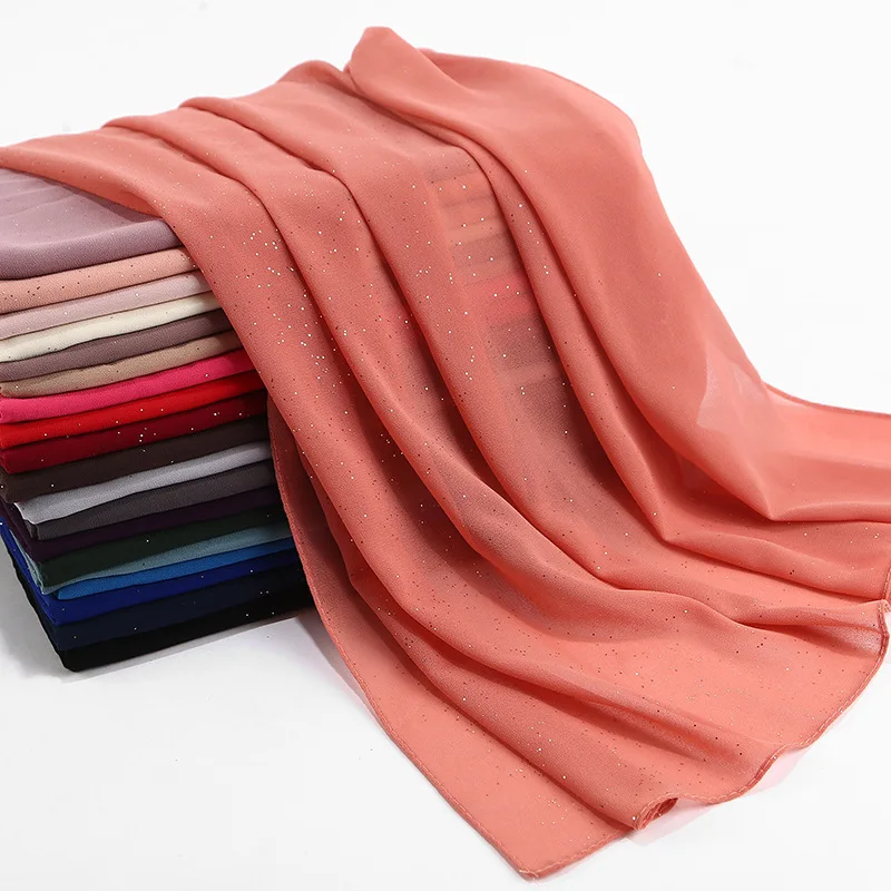 

Shimmer Hijab Scarf Crinkle Shawls Muslim Wrap Hijab Women Scarves Shawls Islamic Head Scarves Chiffon Casual Plain Hijabs