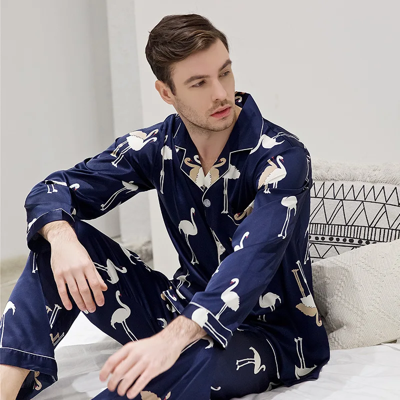 

Luxury Pajama suit Couple Pajama Sets Silk Satin Pijamas Sweet Sleepwear Home Suit Pyjama For Lover Man Woman Lovers' Clothes