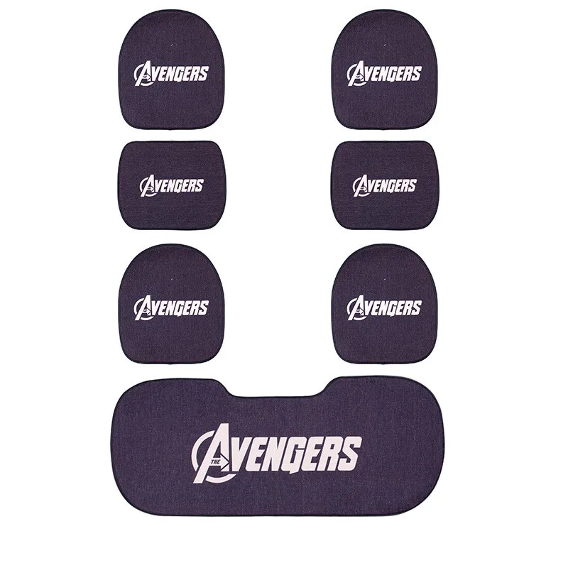 7 шт./компл. мультфильм marvel Мстители Чехлы для автомобильных сидений протектор Капитан Америка Бэтмен, Железный Человек подушка для автомобильного сидения Чехлы для автомобилей - Название цвета: Avengers