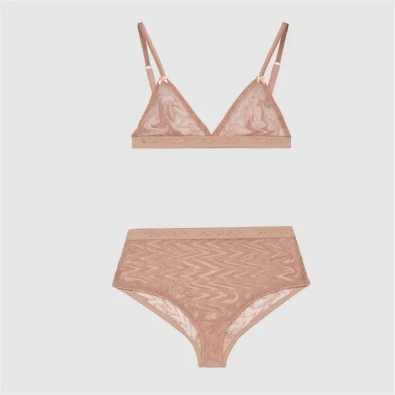 

European And American Fashion Ladies Underwear Swimsuit Two Kinds Of French Gauze G Letter Embroidery Perspective Lace Sexy Jump