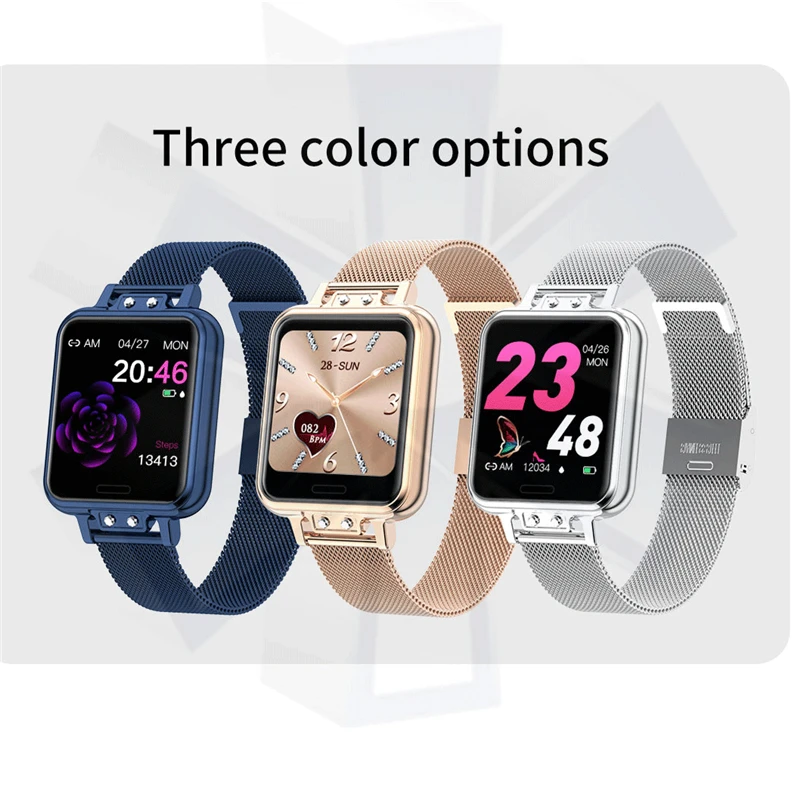 

LIGE Fashion Smart Watch Women Alloy Stainless Steel Waterproof Ladies smartwatch Android ios Heart Rate Blood Pressure Monitor