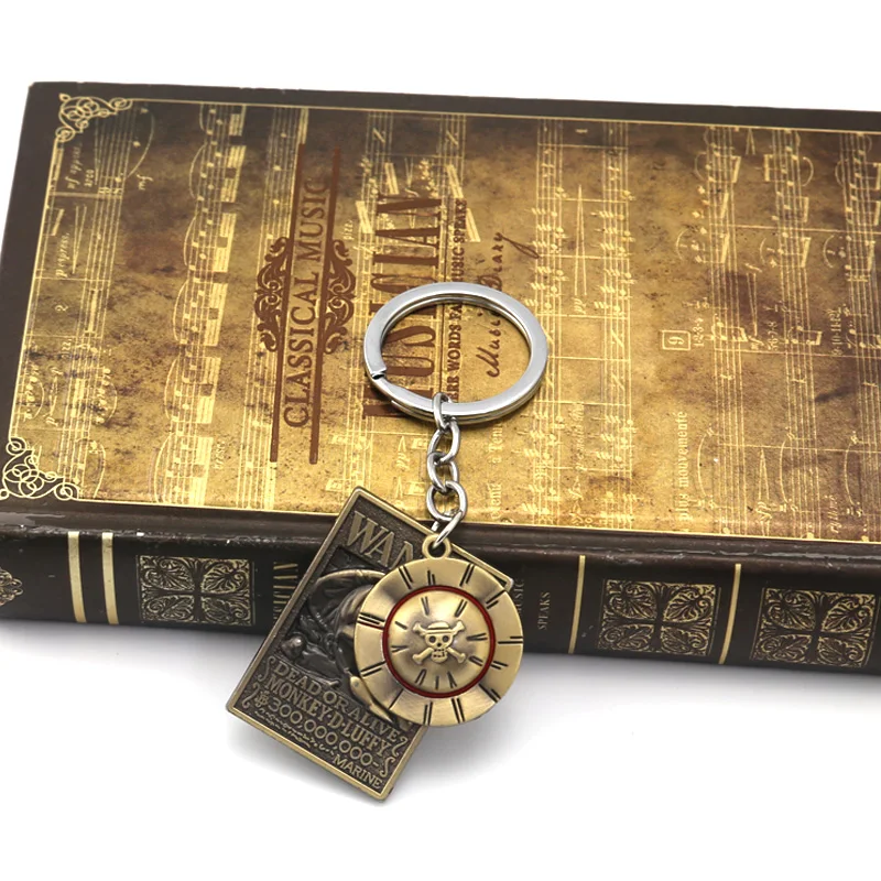 Цельный брелок для ключей в стиле аниме японская соломенная шляпа Череп Луффи