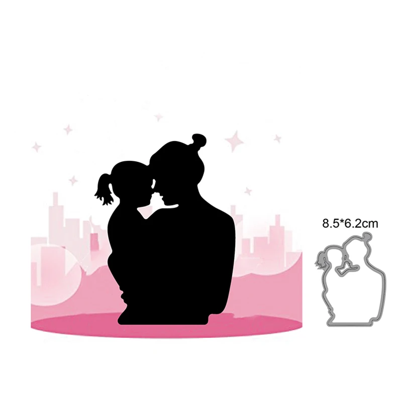 

Mother Hugs Baby Metal Cutting Dies Cut Die Mold Decoration Scrapbooking dies Paper Craft Knife Mould Blade Punch Stencils Dies
