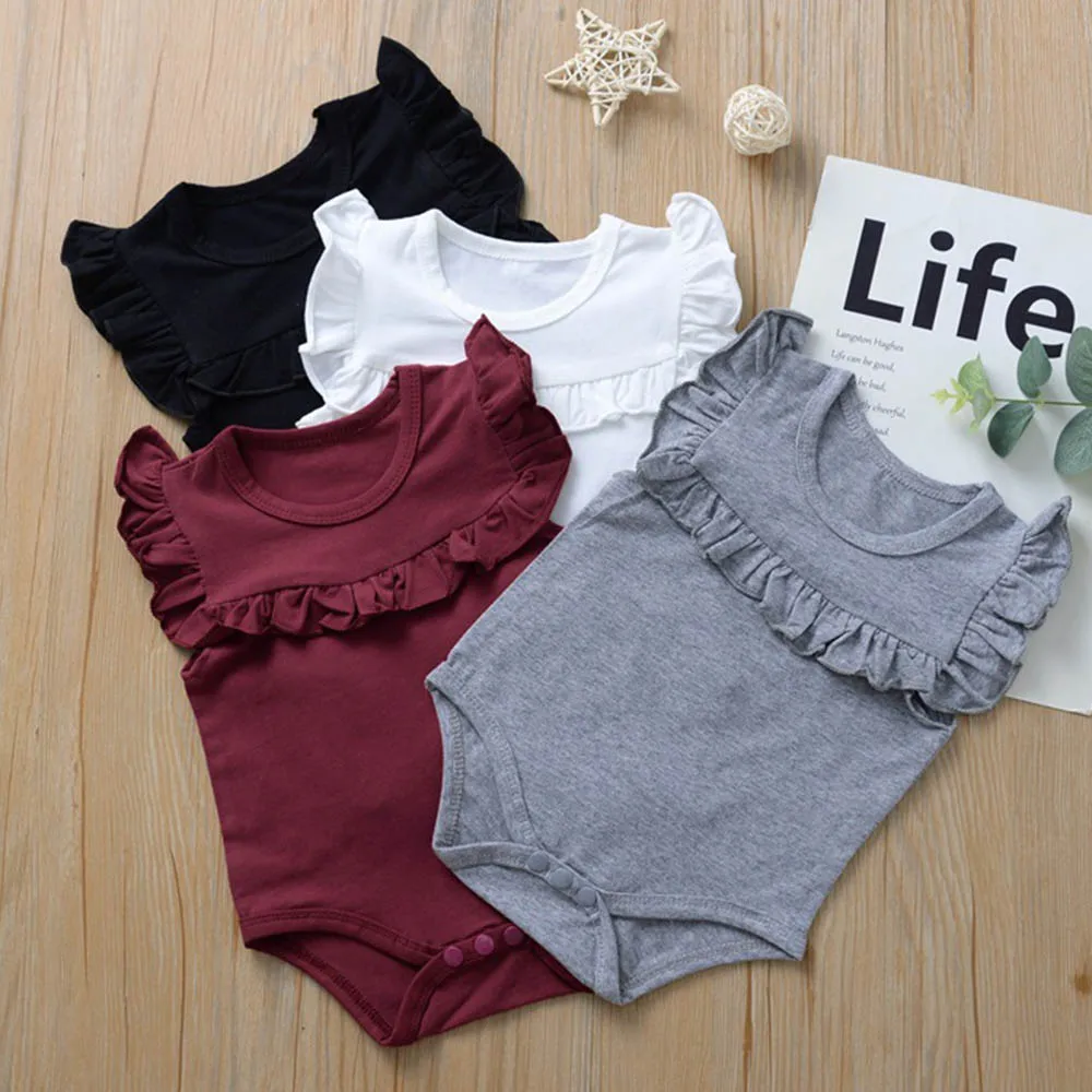AmyaBaby детский однотонный комбинезон для девочек милая Одежда новорожденных