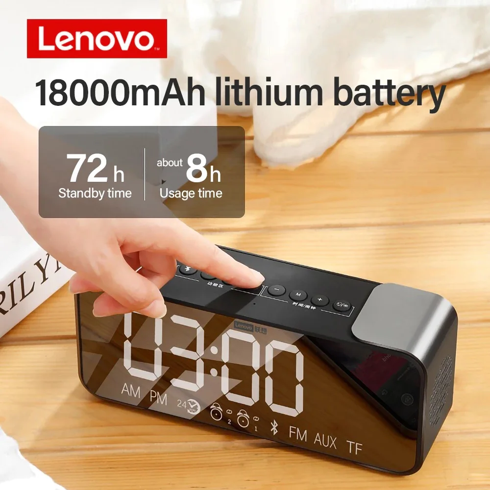Bluetooth радиоприемник Lenovo L022 с будильником цифровым звонком сделай сам кнопкой повтора и BT динамиком FM