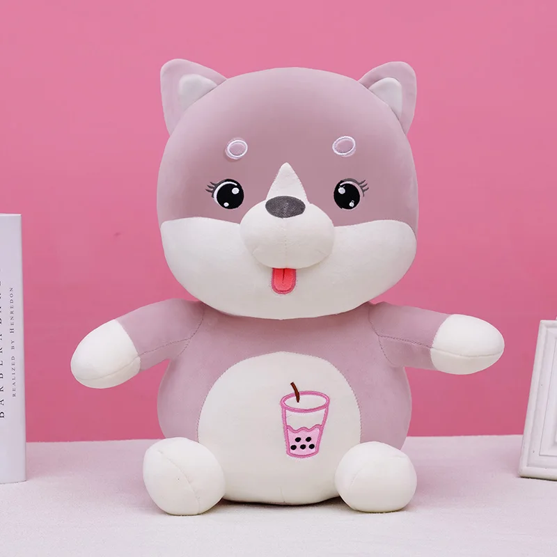 

(26-65CM)Milk Tea Husky Plush Toy Doll Queen Bed Sleeping Pillow Erha Doll Super Soft Girl LSP1001