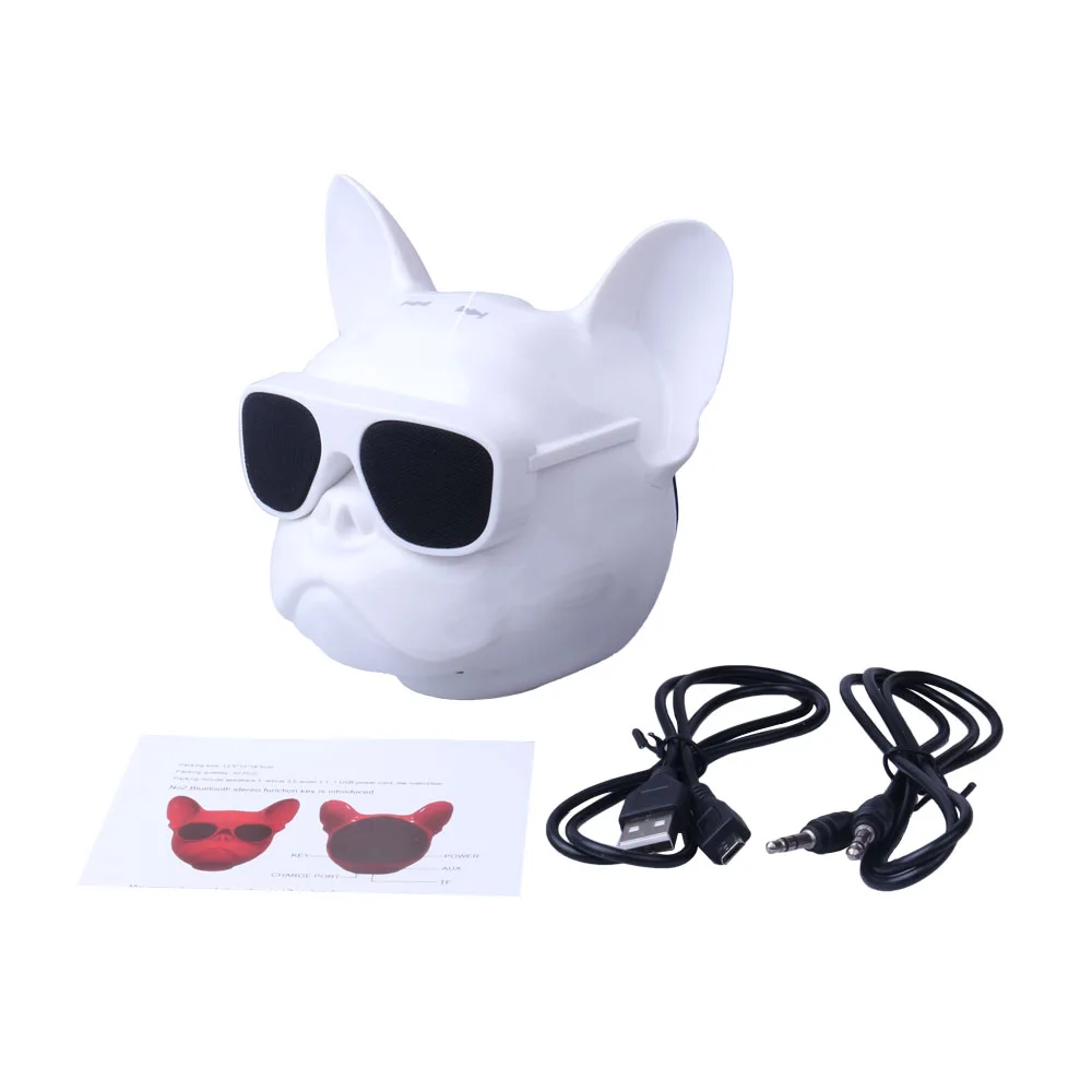 White Беспроводной Bluetooth динамик большой бульдог динамик стерео сабвуфер многоцелевой компьютер PC динамик TF MP3 плеер - Цвет: White
