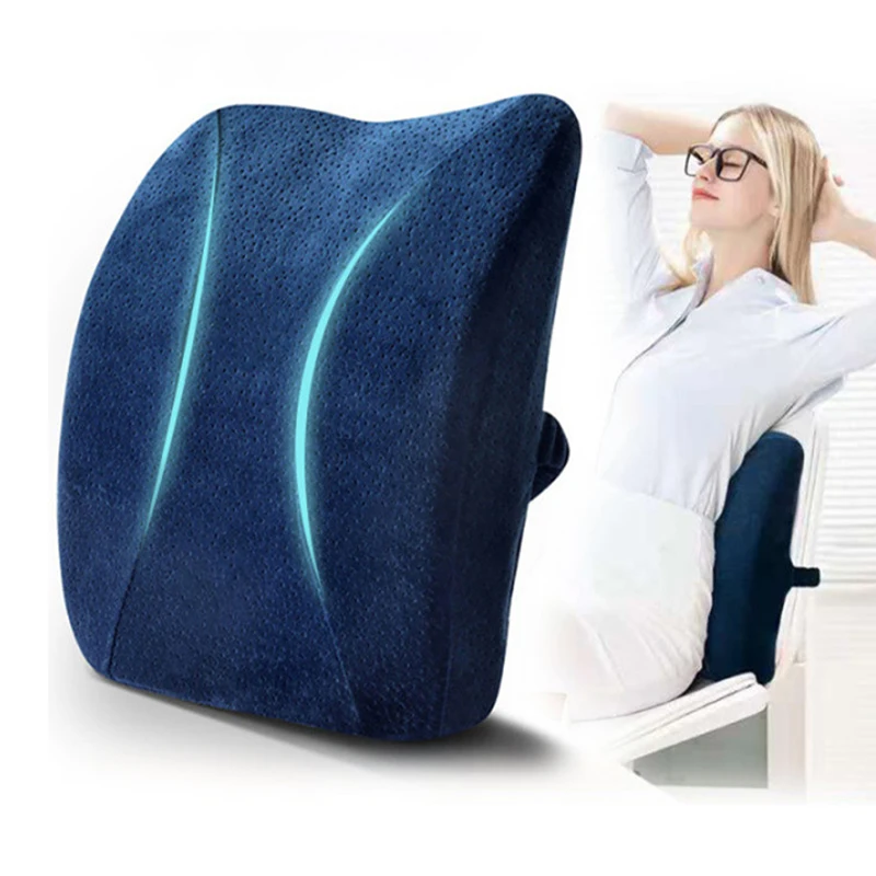

Memory Foam Lumbar Support Cushion Slow Rebound Waist Back Cushion Pain Relief Office Chair Posture Correction Waist Pillow