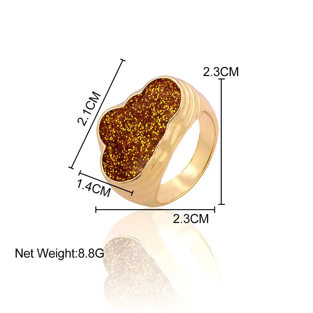 

INS Colorful Shining Cloud Pattern Finger Rings For Women Gold Silver Color Metal Chunky Ring Punk Round Geometry Finger Jewelry