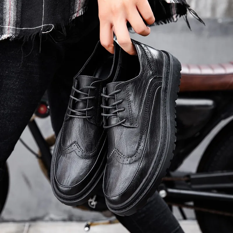 Туфли мужские на шнуровке мягкие мокасины роскошная модная Уличная обувь из