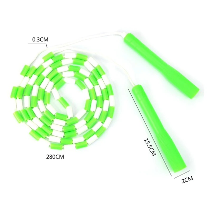 

2.8m Segmented Kids Jump Rope Beaded Playground Rope for Kids with Shatterproof Beads and Durable Plastic Handles Jump Rope