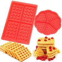 pack of 2pcs food grade silicone waffle mould for baking non stick square heart shaped waffles bakeware tool mold
