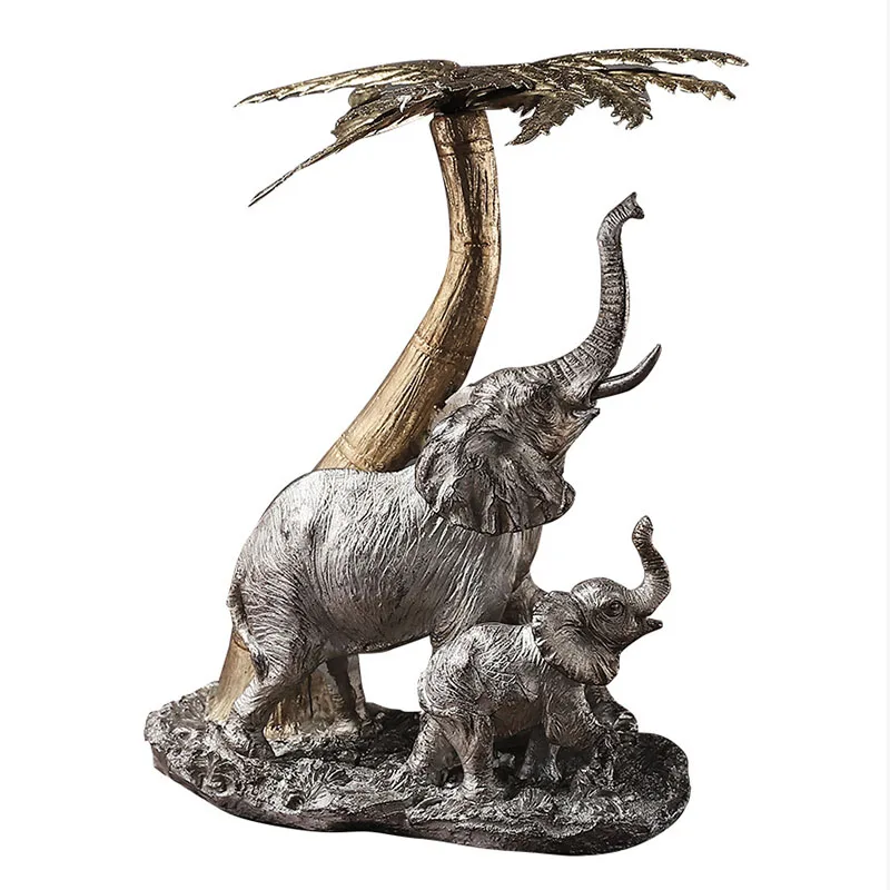 

Europe Vintage Mascot Elephant Statue Resin Animal Sculpture Home Decoration Accessories Modern Art Ornament Figurine Room Decor