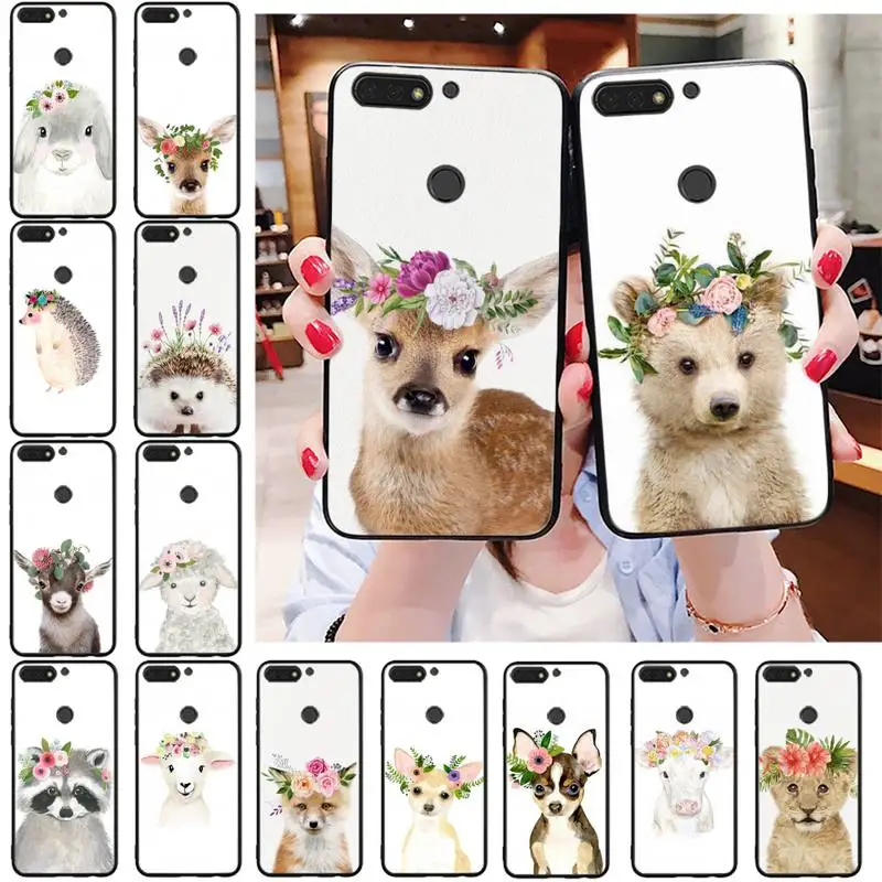 

Baby Animal Sheep Fox Hedgehog Phone Case For Huawei Honor 10X lite 7C 7A 8X 9X 8A 20lite 10lite 10i 8C 7X 8S 20S 9S 7S 9A Case