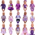Пурпурное платье свитер подходит для 18 дюймов американский и 43 см новорожденный кукла одежда аксессуары, наше поколение, подарки для девочек