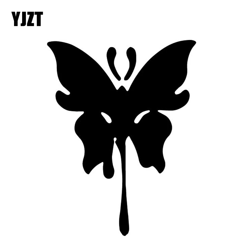 

YJZT 11.8CM*15.5CM Butterfly Decorate Body Of Car Pattern Vinyl Decal Car Sticker Black/Silver C4-2818