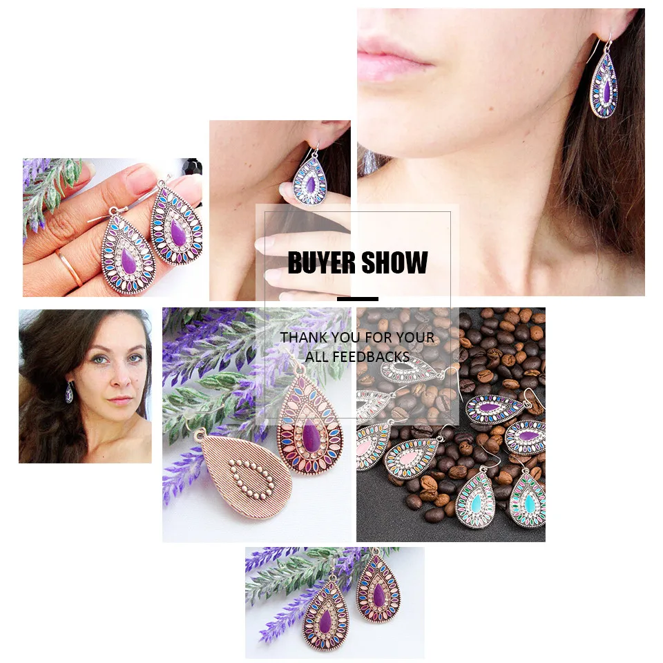 Женские винтажные серьги с кисточками в этническом стиле фиолетовые масляной