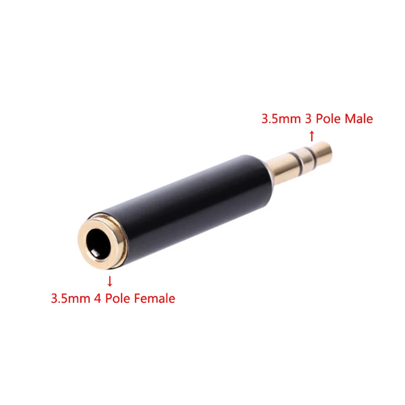 3.5mm 3 Pole Male To 4 Pole Female Jack Stereo AUX 3 Ring Audio Connector Extender Adapter Support MIC Microphone for Earphone