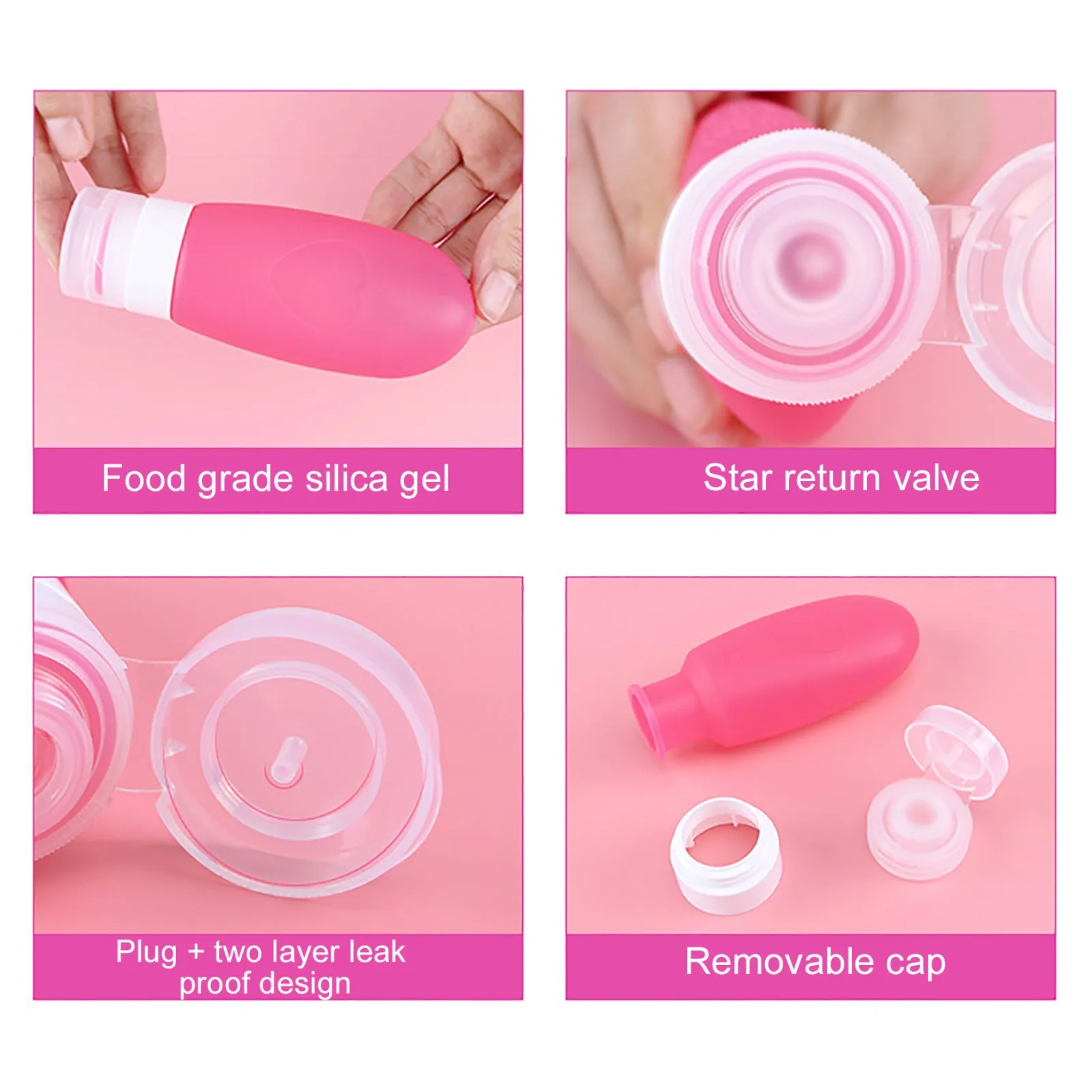 

7pcs/set Silicone Travel Dispenser Set Shampoo Shower Gel Storage Bottle Portable Essence Shampoo Shower Gel Bottles Container