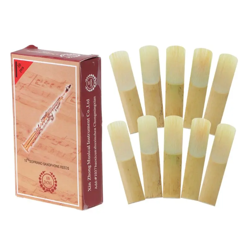 

10pcs Bb Soprano Saxophone Reed Strength 2.5 Bamboo Sax Woodwind Instrument Part
