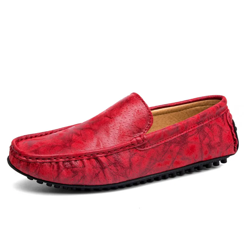 Wandai-9907-Red Красные лоферы; коллекция года; слипоны; мужские лоферы; дышащие удобные мужские повседневные Мокасины на плоской подошве; обувь для вождения автомобиля; Mocasines Hombre - Цвет: Wandai-9907-Red